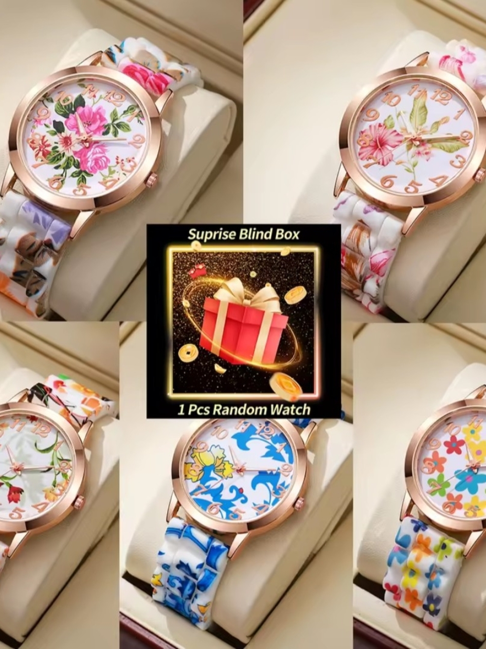 Mystery Floral Silicone Band Women's Watch - Firm Price